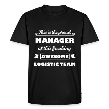 The Funny Logistics Manager - Men's Premium Organic T-Shirt - black - Front - Nico (187cm)