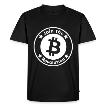 The new money Bitcoin - Men's Premium Organic T-Shirt - black - Front - Nico (187cm)