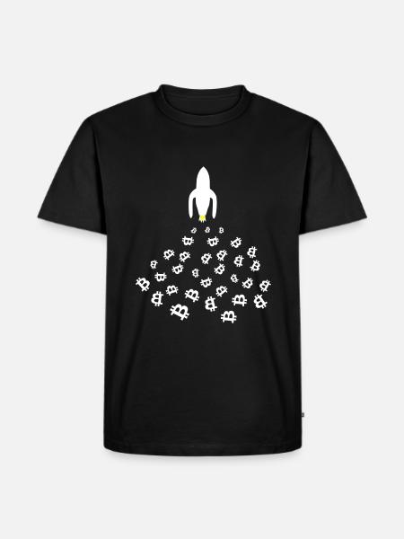 The Bitcoin Moon Rocket - Men's Premium Organic T-Shirt - black
