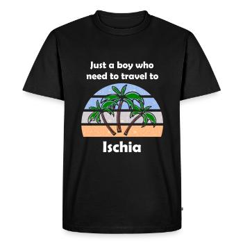 Vacances sur l’île d’Ischia - T-shirt Premium bio Homme - noir - Devant - Nico (187cm)