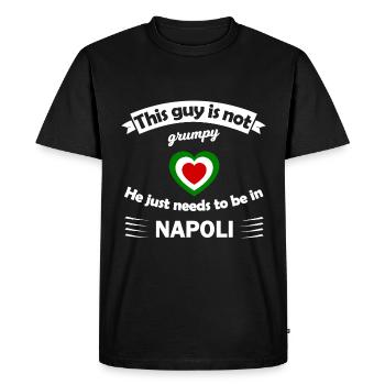 Le mal du pays pour Naples - T-shirt Premium bio Homme - noir - Devant - Nico (187cm)