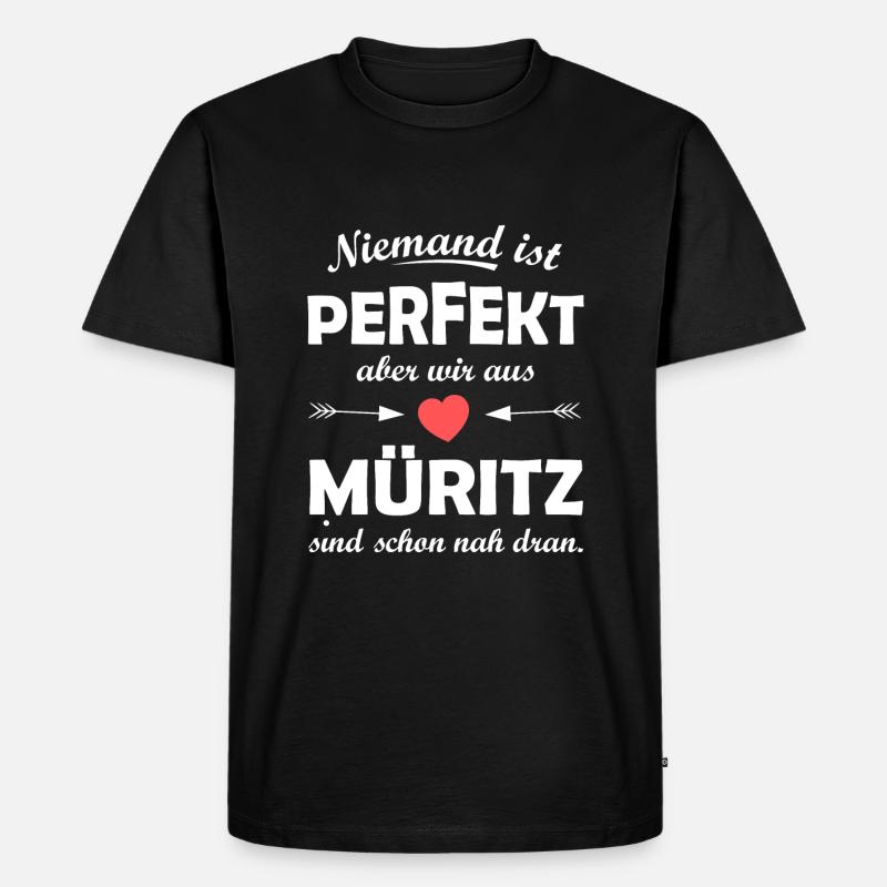 Müritz im Osten - Männer Premium Bio T-Shirt - Schwarz