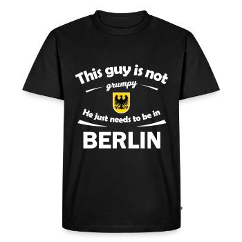 Ville natale de Berlin en Allemagne - T-shirt Premium bio Homme - noir - Devant - Nico (187cm)