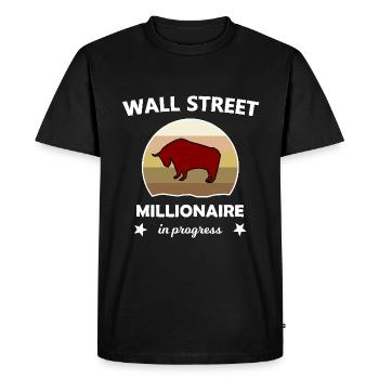 Le millionnaire et l’investisseur - T-shirt Premium bio Homme - noir - Devant - Nico (187cm)