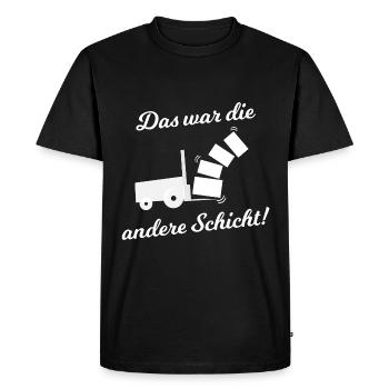 La couche logistique - T-shirt Premium bio Homme - noir - Devant - Nico (187cm)