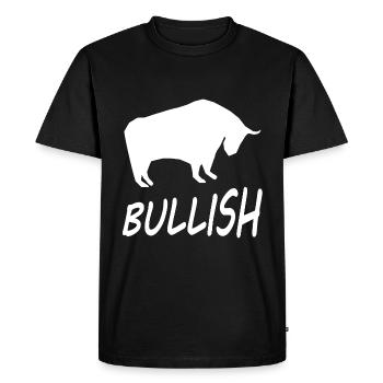 Les actions et l’argent - T-shirt Premium bio Homme - noir - Devant - Nico (187cm)