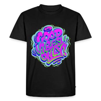 Vibes Only Graffiti - T-shirt Premium bio Homme - noir - Devant - Nico (187cm)