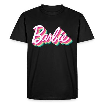 Barbie Logo Coloré - T-shirt Premium bio Homme - noir - Devant - Nico (187cm)