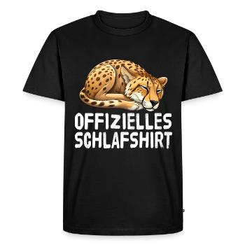 Chemise de nuit officielle Guépard - T-shirt Premium bio Homme - noir - Devant - Nico (187cm)