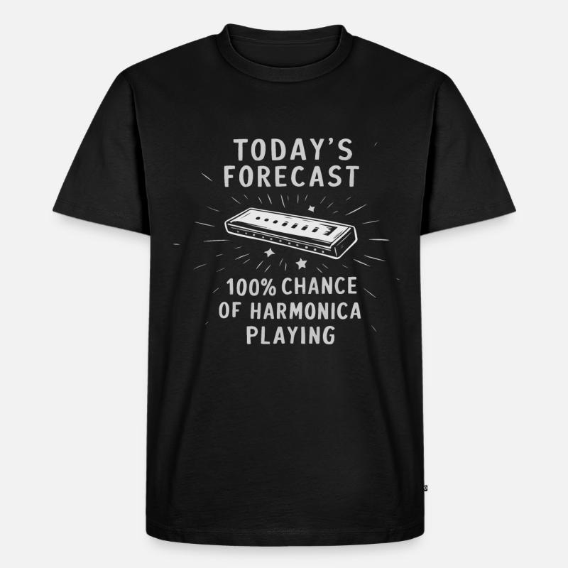 Harmonica Playing Gift - Men's Premium Organic T-Shirt - black