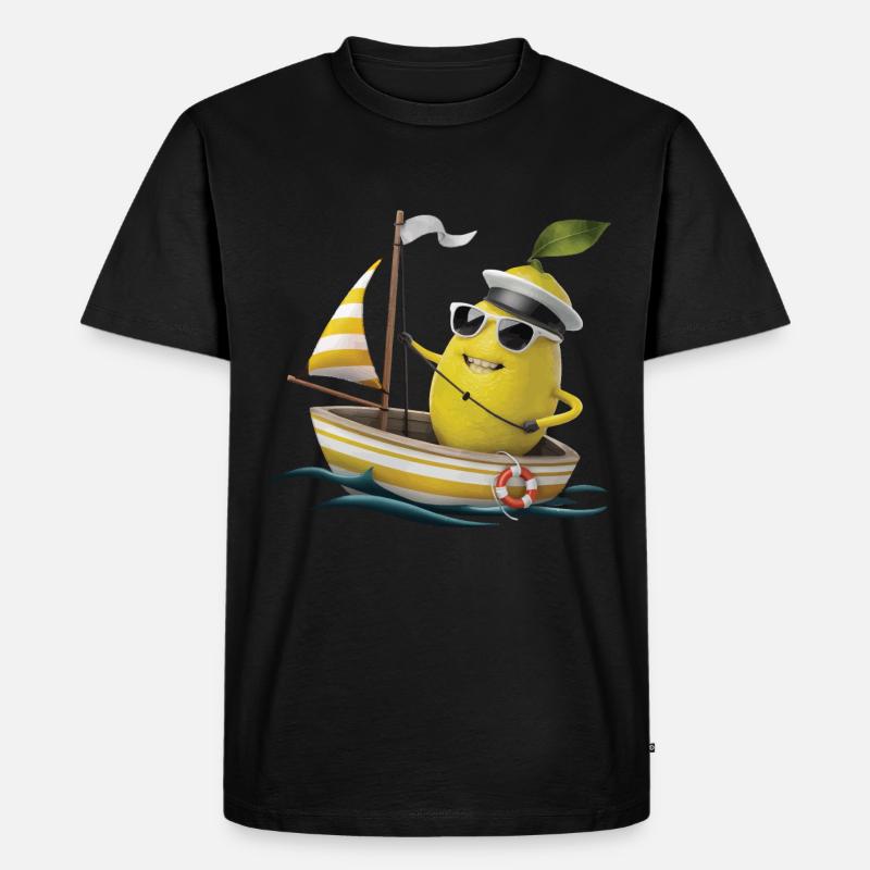 Obst Zitrone Bootfahren Geschenk - Männer Premium Bio T-Shirt - Schwarz