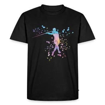 Lancer de javelot Colorsplash Lancer de javelot - T-shirt Premium bio Homme - noir - Devant - Nico (187cm)