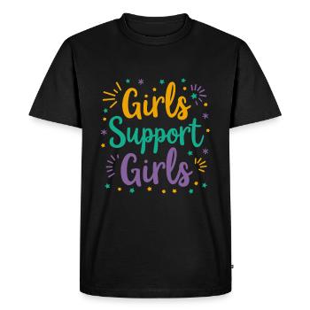 Filles Soutien Filles Déclaration Amitié - T-shirt Premium bio Homme - noir - Devant - Nico (187cm)