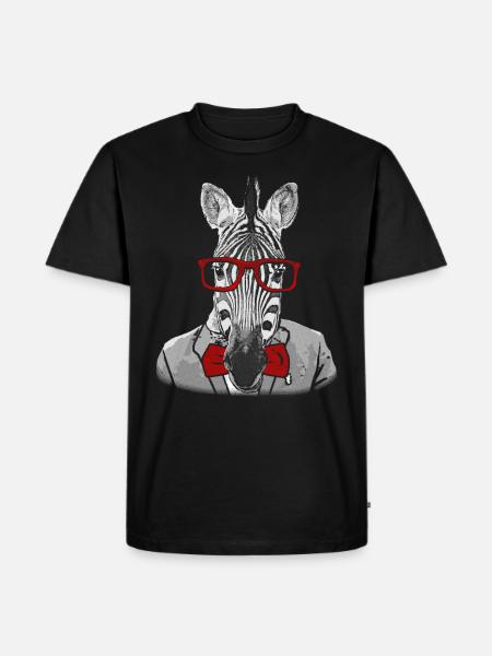 Hipster zebra - Men's Premium Organic T-Shirt - black