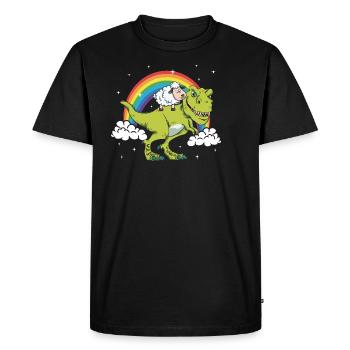 T-Rex Tyrannosaurus dinosaur sheep gift - Men's Premium Organic T-Shirt - black - Front - Nico (187cm)