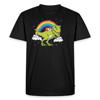 T-Rex Tyrannosaurus Dino cadeau cochon d'Inde - T-shirt Premium bio Homme - noir - Devant - Nico (187cm)