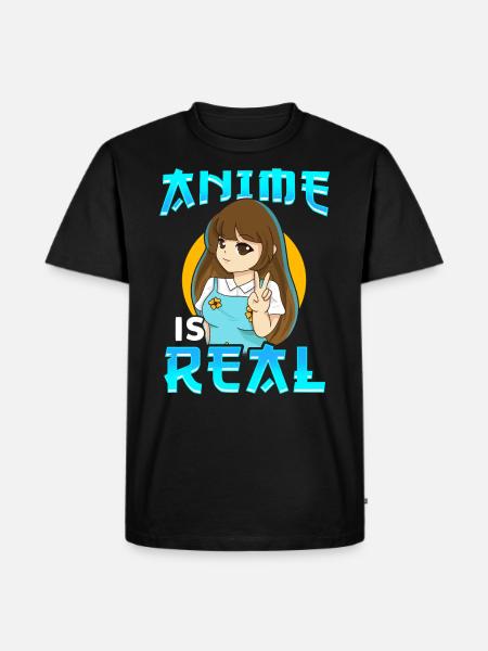 Le manga d'anime est réel - T-shirt Premium bio Homme - noir