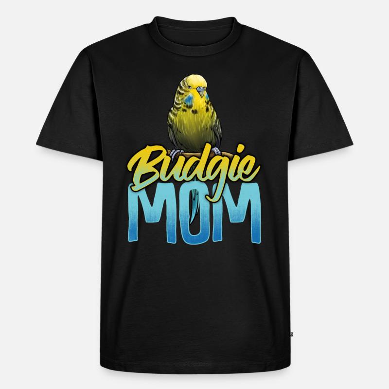 Wellensittich Mama Mutter Mutti - Männer Premium Bio T-Shirt - Schwarz