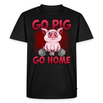 Cochon Fitness Sport Drôle - T-shirt Premium bio Homme - noir - Devant - Nico (187cm)