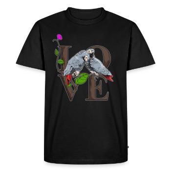 perroquet gris - T-shirt Premium bio Homme - noir - Devant - Nico (187cm)