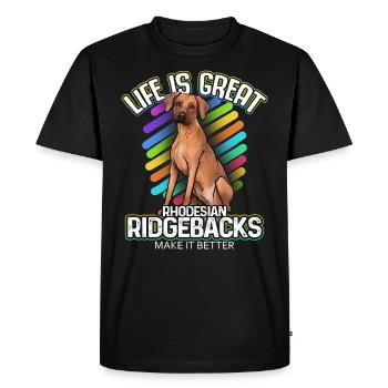Rhodesian Ridgeback - Men's Premium Organic T-Shirt - black - Front - Nico (187cm)