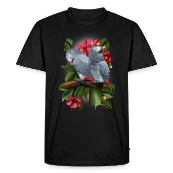 African gray parrot - Men's Premium Organic T-Shirt - black - Front - Nico (187cm)