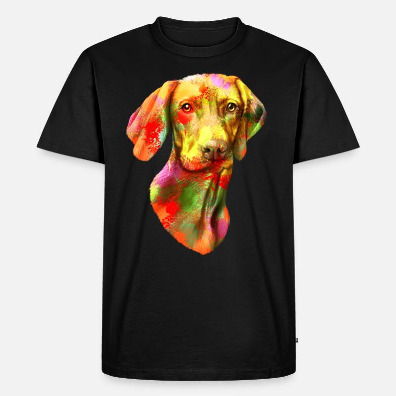 Vizsla Hund Hunderasse Geschenk - Männer Premium Bio T-Shirt - Schwarz