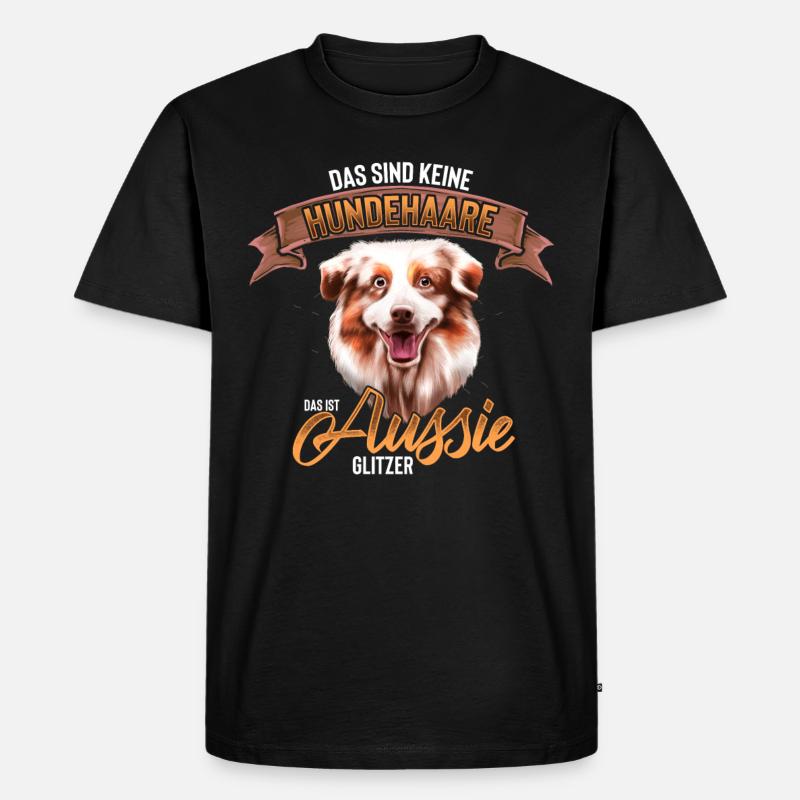 Australian Shepherd Aussie Hund - Männer Premium Bio T-Shirt - Schwarz