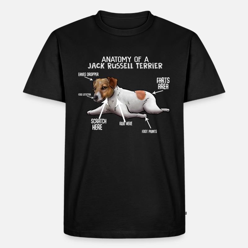 Jack Russell Terrier Hund - Männer Premium Bio T-Shirt - Schwarz