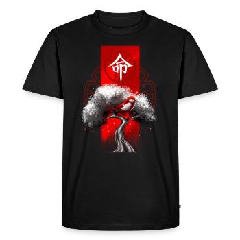 Asiatique Koi Geisha Japon - T-shirt Premium bio Homme - noir - Devant - Nico (187cm)