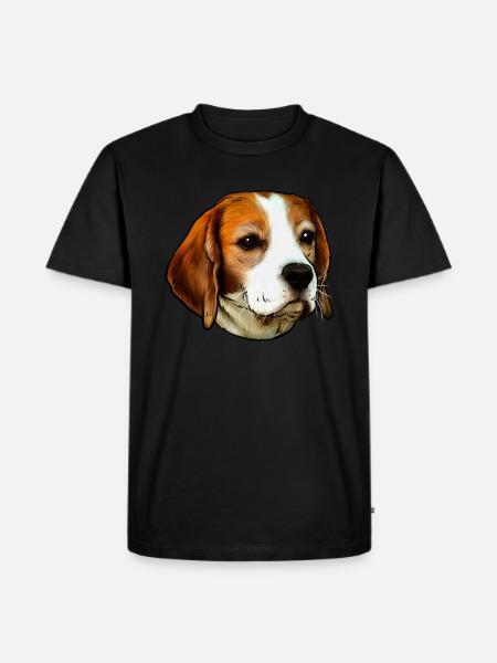 Beagle dog portrait - Men's Premium Organic T-Shirt - black