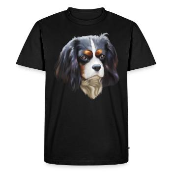 Chien King Cavalier - T-shirt Premium bio Homme - noir - Devant - Nico (187cm)