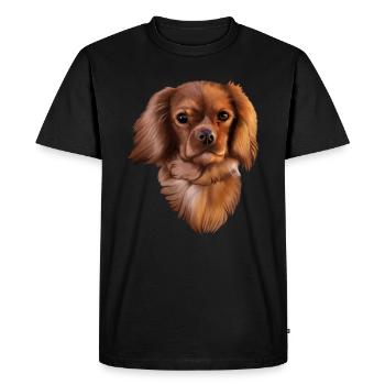 Chien King Cavalier - T-shirt Premium bio Homme - noir - Devant - Nico (187cm)