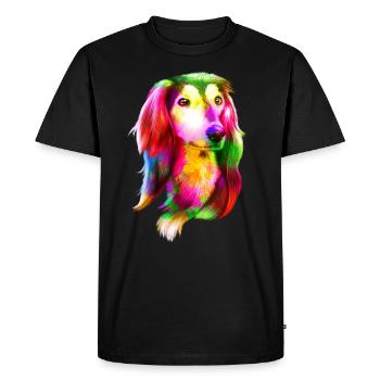 Portrait de lévrier - T-shirt Premium bio Homme - noir - Devant - Nico (187cm)