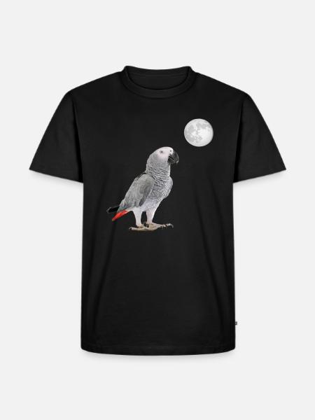 African gray parrot moon - Men's Premium Organic T-Shirt - black