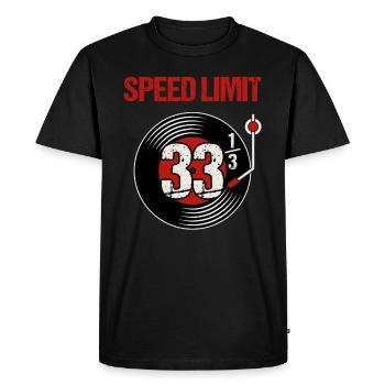 Limite de vitesse vinyle / Enregistrement rétro analogique - T-shirt Premium bio Homme - noir - Devant - Nico (187cm)