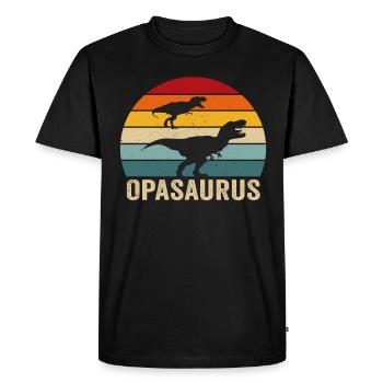 Retro opasaurus opa saurus grand-père - T-shirt Premium bio Homme - noir - Devant - Nico (187cm)