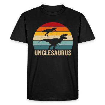 Unclesaurus oncle dinosaure rétro oncle dinosaure - T-shirt Premium bio Homme - noir - Devant - Nico (187cm)