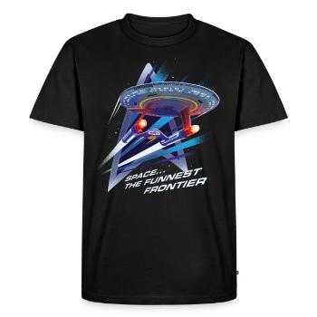 Star Trek Lower Decks Space… The Funniest Frontier - T-shirt Premium bio Homme - noir - Devant - Nico (187cm)