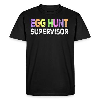 Superviseur de la chasse aux œufs, joyeuses Pâques, œuf de Pâques - T-shirt Premium bio Homme - noir - Devant - Nico (187cm)