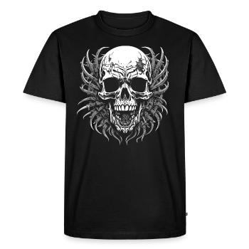Crâne - T-shirt Premium bio Homme - noir - Devant - Nico (187cm)