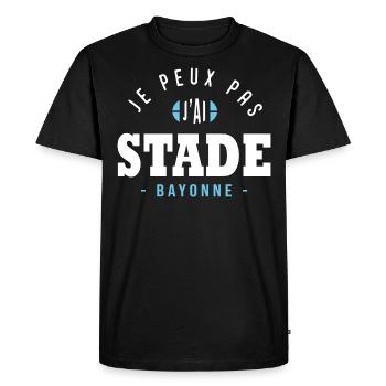Je peux pas j ai Stade rugby bayonne bayonnais - T-shirt Premium bio Homme - noir - Devant - Nico (187cm)