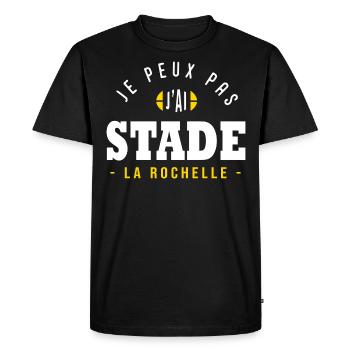 Je peux pas humour rugby la Rochelle rochelais - T-shirt Premium bio Homme - noir - Devant - Nico (187cm)