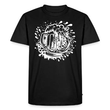 Beer mug hops and malt - Men's Premium Organic T-Shirt - black - Front - Nico (187cm)