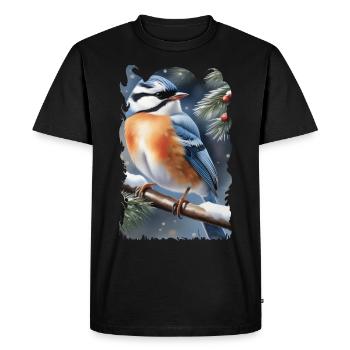 Christmas bird 4 - T-shirt Premium bio Homme - noir - Devant - Nico (187cm)