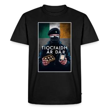 Fête des pères irlandais - Tiocfaidh Ár Lá - T-shirt Premium bio Homme - noir - Devant - Nico (187cm)