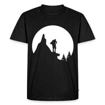 Moon - Hiking - (7) - Men's Premium Organic T-Shirt - black - Front - Nico (187cm)