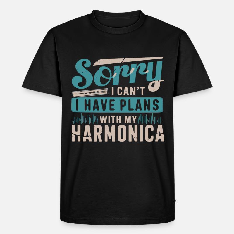 Harmonica Playing Gift - Men's Premium Organic T-Shirt - black