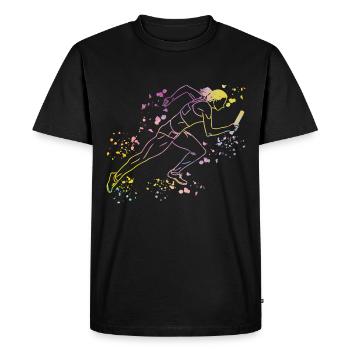 Coureur de relais, Course de relais, Course de relais, Course de relais - T-shirt Premium bio Homme - noir - Devant - Nico (187cm)