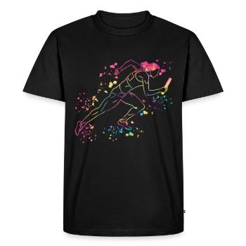 Coureur de relais, Course de relais, Course de relais, Course de relais - T-shirt Premium bio Homme - noir - Devant - Nico (187cm)